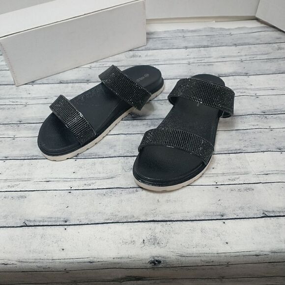 Fashion Nova Wild Diva Sandals Black/white Size 9 - Picture 8 of 8